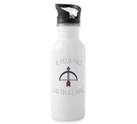 Spreadshirt Je Peux Pas J'Ai Tir A L'Arc Pour Passionnés De Tir A L'Arc Gourde avec paille intégrée, 600 ml, blanc