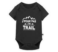 Spreadshirt Je Peux Pas J'ai Trail Humour Montagnes Randonnée Body Manches Courtes Bébé Bio, 80 (9-12 mois), noir