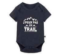 Spreadshirt Je Peux Pas J'ai Trail Humour Montagnes Randonnée Body Manches Courtes Bébé Bio, 92 (1,5-2 ans), bleu marine