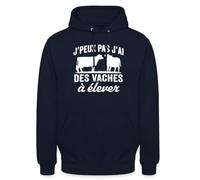Spreadshirt Je Peux Pas J'Ai Vaches À Élever - Cadeau pour Agriculteur Ou Agricultrice Sweat À Capuche Unisexe, XL, Marine