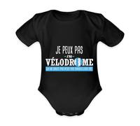 Spreadshirt Je Peux Pas J'Ai Vélodrome Marseillais Soccer Body Bébé Bio Manches Courtes, 80 (9-12 mois), noir