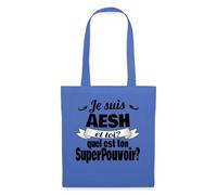 Spreadshirt Je suis Aesh Super Pouvoir Cadeau Merci Aesh Tote Bag, Taille Unique, Bleu pâle
