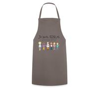 Spreadshirt Je Suis Atsem Je M'Occupe De Tout Dicton Cadeau Atsem Tablier Cuisine, taille unique, gris