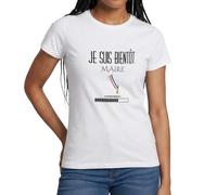 Spreadshirt Je suis Bientôt Maire Drapeau France Cadeau Municipales T Shirt Femme, L, Blanc