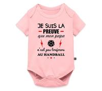 Spreadshirt Je Suis La Preuve Papa Chasseur | Fête Des Pères Body Manches Courtes Bébé Bio, 68 (3-6 mois), rose