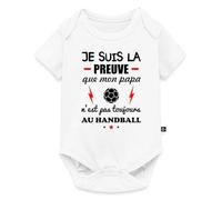 Spreadshirt Je Suis La Preuve Papa Chasseur | Fête Des Pères Body Manches Courtes Bébé Bio, 86 (12-18 mois), blanc