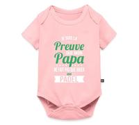 Spreadshirt Je Suis La Preuve Papa Ne Fait Pas Que Jouer Au Padel Body Manches Courtes Bébé Bio, 56 (0-2 mois), rose
