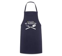 Spreadshirt Je Suis Le Roi Du Barbecue Tablier Cuisine, taille unique, marine