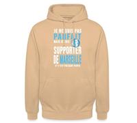 Spreadshirt Je suis Supporter De Marseille Supporter Marseille Football Sweat À Capuche Unisexe, L, pêche