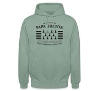 Spreadshirt Je suis Un Papa Breton Cool Cadeau Fête des Pères Sweat À Capuche Unisexe, 3XL, Vert-de-Gris