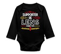 Spreadshirt Je suis Un Supporter De Lens comme Papa Body Bébé Bio Manches Longues, 74 (6-9 Mois), Noir