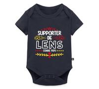Spreadshirt Je Suis Un Supporter De Lens Comme Papa Body Manches Courtes Bébé Bio, 62 (2-3 mois), bleu marine