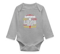 Spreadshirt Je Suis Un Supporter De Lens Comme Papa Body Manches Longues Bébé Bio, 92 (1,5-2 ans), gris chiné