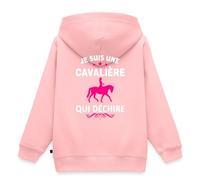 Spreadshirt Je suis Une Cavalière Qui Déchire Chevaux Équitation Sweat À Capuche Enfant Premium, 122/128 (6 Ans), Rose