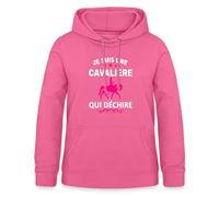 Spreadshirt Je suis Une Cavalière Qui Déchire Chevaux Équitation Sweat À Capuche Femme, XXL, Rose
