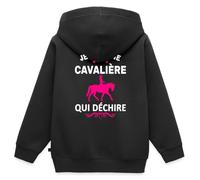 Spreadshirt Je suis Une Cavalière Qui Déchire Chevaux Équitation Veste À Capuche Enfant Premium, 158/164 (12 Ans), Noir