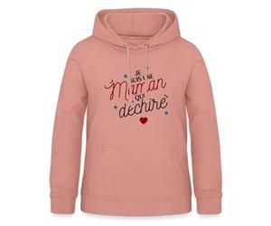 Spreadshirt Je suis Une Maman Qui Déchire Cadeau Fête des Mères Sweat À Capuche Femme, S, Rose poudré