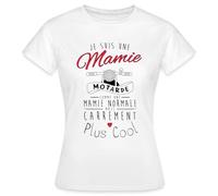 Spreadshirt Je suis Une Mamie Motarde Cool T Shirt Femme, M, Blanc