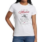 Spreadshirt Je suis Une Mamie Motarde Cool T Shirt Femme, S, Blanc
