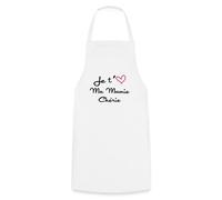 Spreadshirt Je T'Aime Ma Mamie Chérie Tablier Cuisine, taille unique, blanc