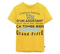 Spreadshirt Je Vais Être Grand Frère Assistant Ours Mignons Futur Bébé T Shirt Enfant Premium, 110/116 (4 Ans), Jaune