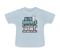 Spreadshirt Je Vais Être Grand-Frère Secret Annonce Grossesse Cadeau Futur Bébé T-Shirt Bio Bébé, 12-18 Mois, Bleu Clair