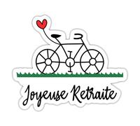 Spreadshirt Joyeuse Retraite Cadeau Départ Retraite Design Original Autocollant Sticker, 10 x 10 cm, blanc mat