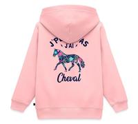 Spreadshirt J'Peux Pas J'Ai Cheval Fleuri Veste À Capuche Enfant Premium, 134/140 (8 Ans), Rose