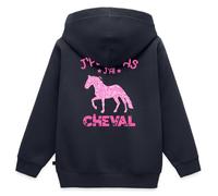 Spreadshirt J'Peux Pas J'Ai Cheval Rose Équitation Veste À Capuche Enfant Premium, 158/164 (12 Ans), Bleu Marine