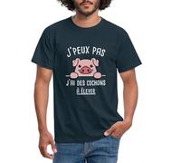 Spreadshirt J'Peux Pas J'Ai des Cochons À Élever T-Shirt Homme, XL, Marine