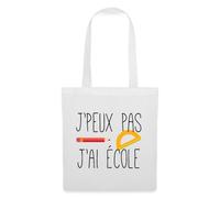 Spreadshirt J'Peux Pas J'Ai École Cadeau Scolaire Sac en Tissu, Taille Unique, Blanc