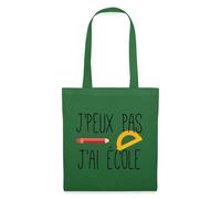 Spreadshirt J'Peux Pas J'Ai École Cadeau Scolaire Sac en Tissu, Taille Unique, Vert Sapin