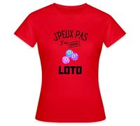 Spreadshirt J'Peux Pas J'Ai Encore Loto T-Shirt Femme, XL, Rouge