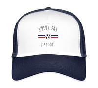 Spreadshirt J'Peux Pas J'Ai Foot Casquette Trucker, Taille Unique, Blanc/Marine