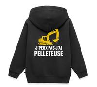 Spreadshirt J'Peux Pas J'Ai Pelleteuse - Cadeau Chantier Humoristique Sweat À Capuche Enfant Premium, 158/164 (12 Ans), Noir