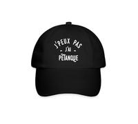Spreadshirt J'Peux Pas J'Ai Pétanque Citation Humour Casquette Classique, Taille Unique, Noir/Noir