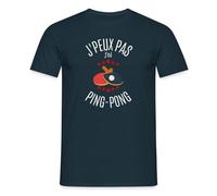 Spreadshirt J'Peux Pas J'Ai Ping-Pong Humour T Shirt Homme, M, Marine