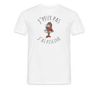 Spreadshirt J'Peux Pas J'Ai Piscine Natation Humour T Shirt Homme, M, Blanc
