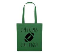 Spreadshirt J'Peux Pas J'Ai Rugby Cadeau Rugbyman Tote Bag, Taille Unique, Vert Sapin