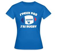 Spreadshirt J'Peux Pas J'Ai Rugby T-Shirt Femme, L, Bleu Royal