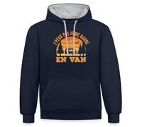 Spreadshirt J'Peux Pas Je Me Barre en Van Camping Car Van Life Humour Cadeau Drôle Vanlife Sweat À Capuche Contrasté Unisexe, M, Bleu Marine/Gris chiné