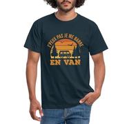 Spreadshirt J'Peux Pas Je Me Barre en Van Camping Car Van Life Humour Cadeau Drôle Vanlife T-Shirt Homme, XL, Marine