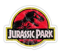 Spreadshirt Jurassic Park Classique Logo Autocollant Sticker, 10 x 10 cm, blanc mat