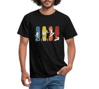 Spreadshirt Kitesurf Vintage Rétro Figures Planche Surf T-Shirt Homme, M, Noir