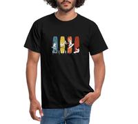 Spreadshirt Kitesurf Vintage Rétro Figures Planche Surf T-Shirt Homme, S, Noir