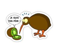 Spreadshirt Kiwi Fruit Oiseau Drôle Je Suis Ton Père Autocollant Sticker, 10 x 10 cm, blanc mat