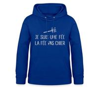 Spreadshirt La fée Pas Chier Sweat À Capuche Femme, XXL, Bleu Royal
