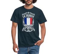 Spreadshirt La France Mon Pays Ma Patrie T-Shirt Homme, XL, Marine
