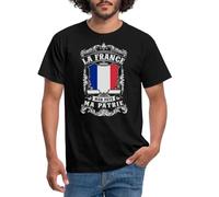 Spreadshirt La France Mon Pays Ma Patrie T-Shirt Homme, XL, Noir