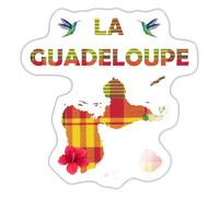Spreadshirt La Guadeloupe Carte Autocollant Sticker, 10 x 10 cm, blanc brillant